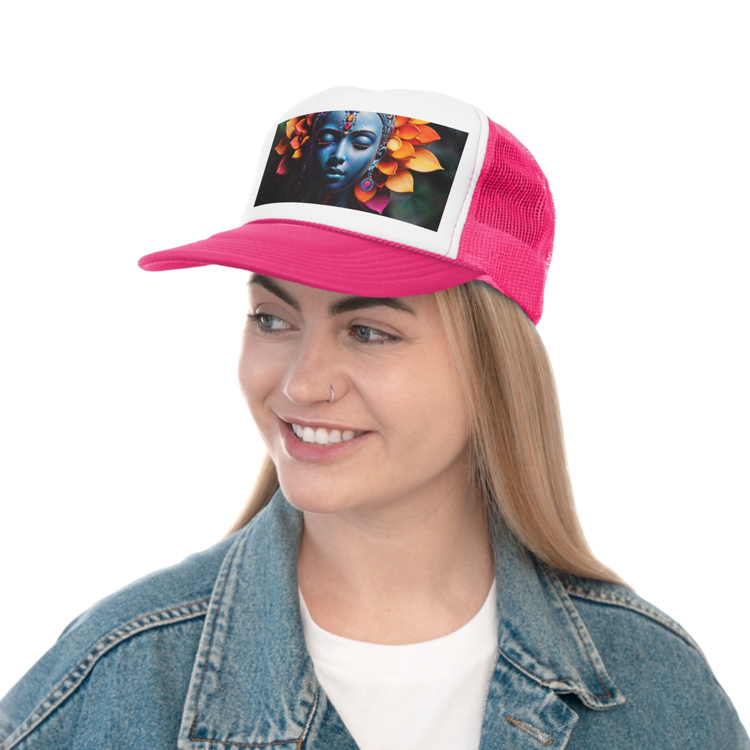 Cosmic Floral Serenity - Trucker Hat - Hats - g(0D·IO) - Pink - One size -