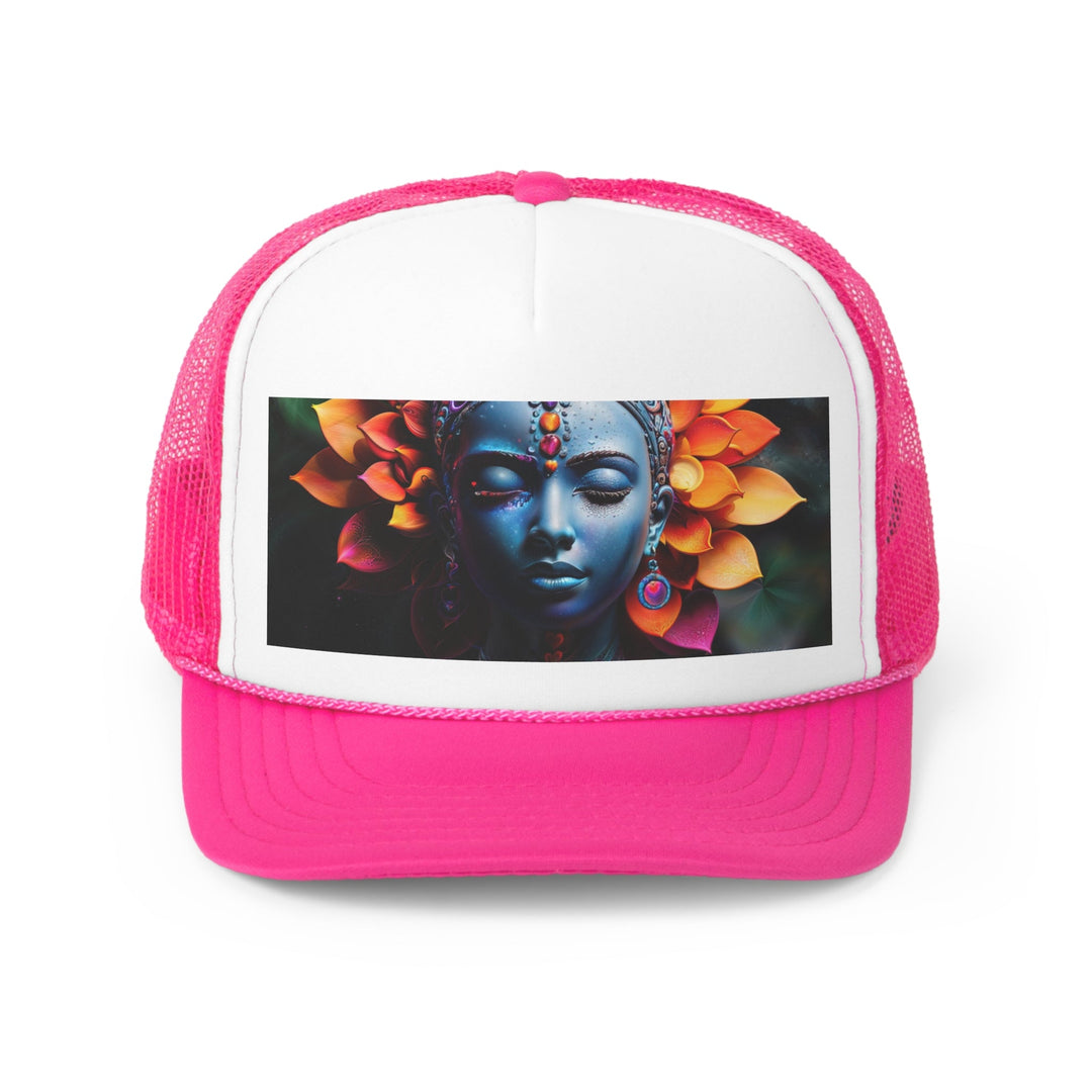 Cosmic Floral Serenity - Trucker Hat - Hats - g(0D·IO) - Pink - One size -