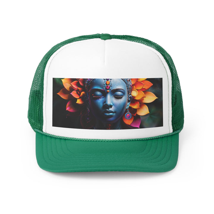 Cosmic Floral Serenity - Trucker Hat - Hats - g(0D·IO) - Green - One size -