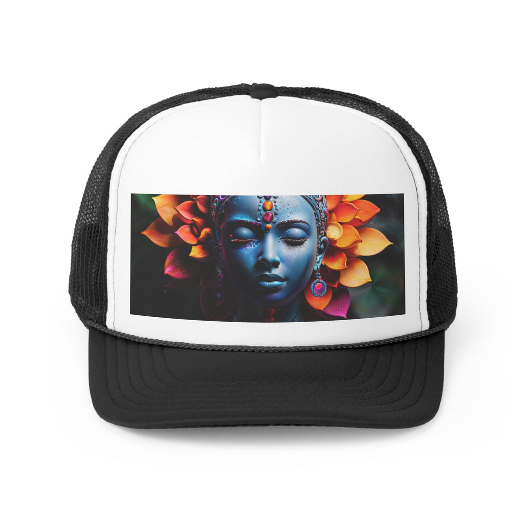 Cosmic Floral Serenity - Trucker Hat - Hats - g(0D·IO) - Black - One size -