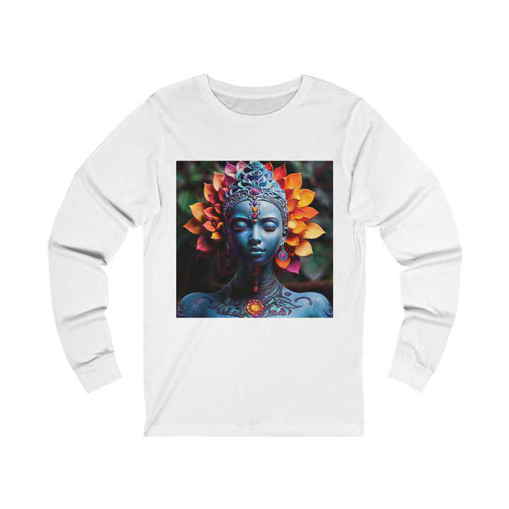 Cosmic Floral Serenity - Unisex Jersey Long Sleeve Tee - Long-sleeve - g(0D·IO) - S - White -