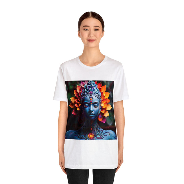 Cosmic Floral Serenity - Unisex Jersey Short Sleeve Tee - T-Shirt - g(0D·IO) - Black - S -