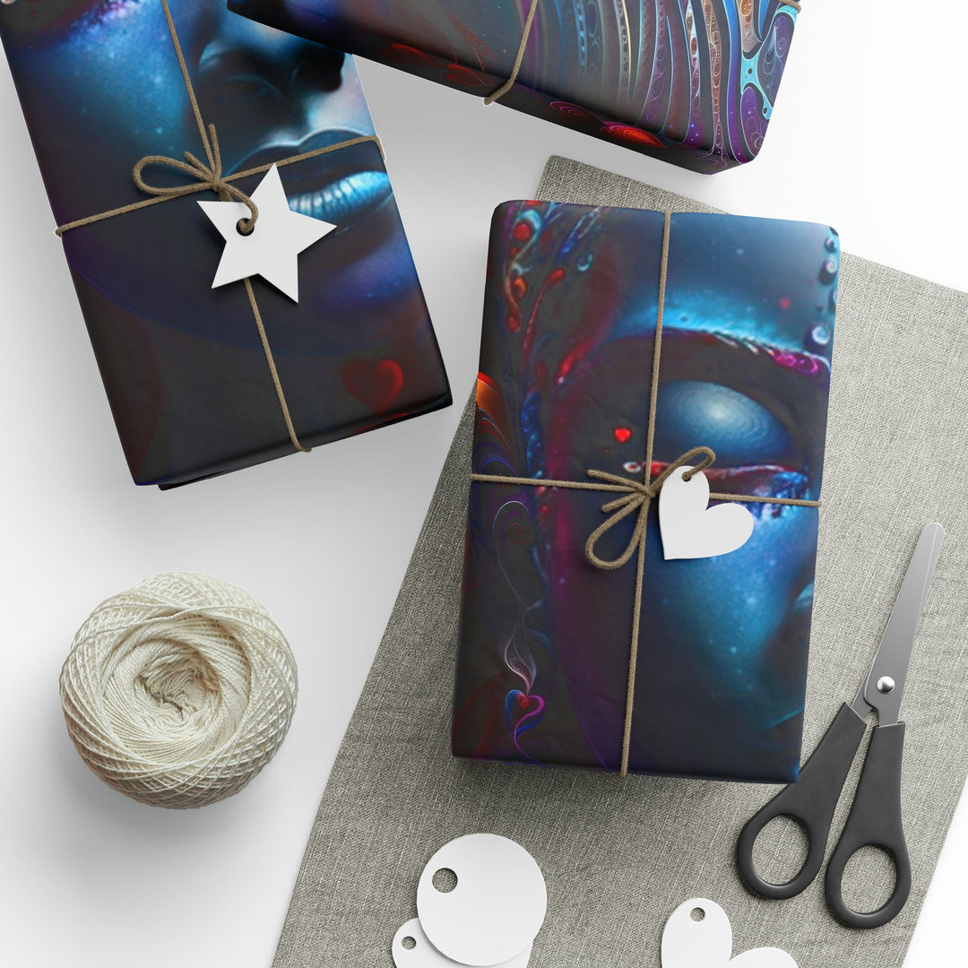Cosmic Floral Serenity - Wrapping Paper - Home Decor - g(0D·IO) - 30" x 180" - Matte -