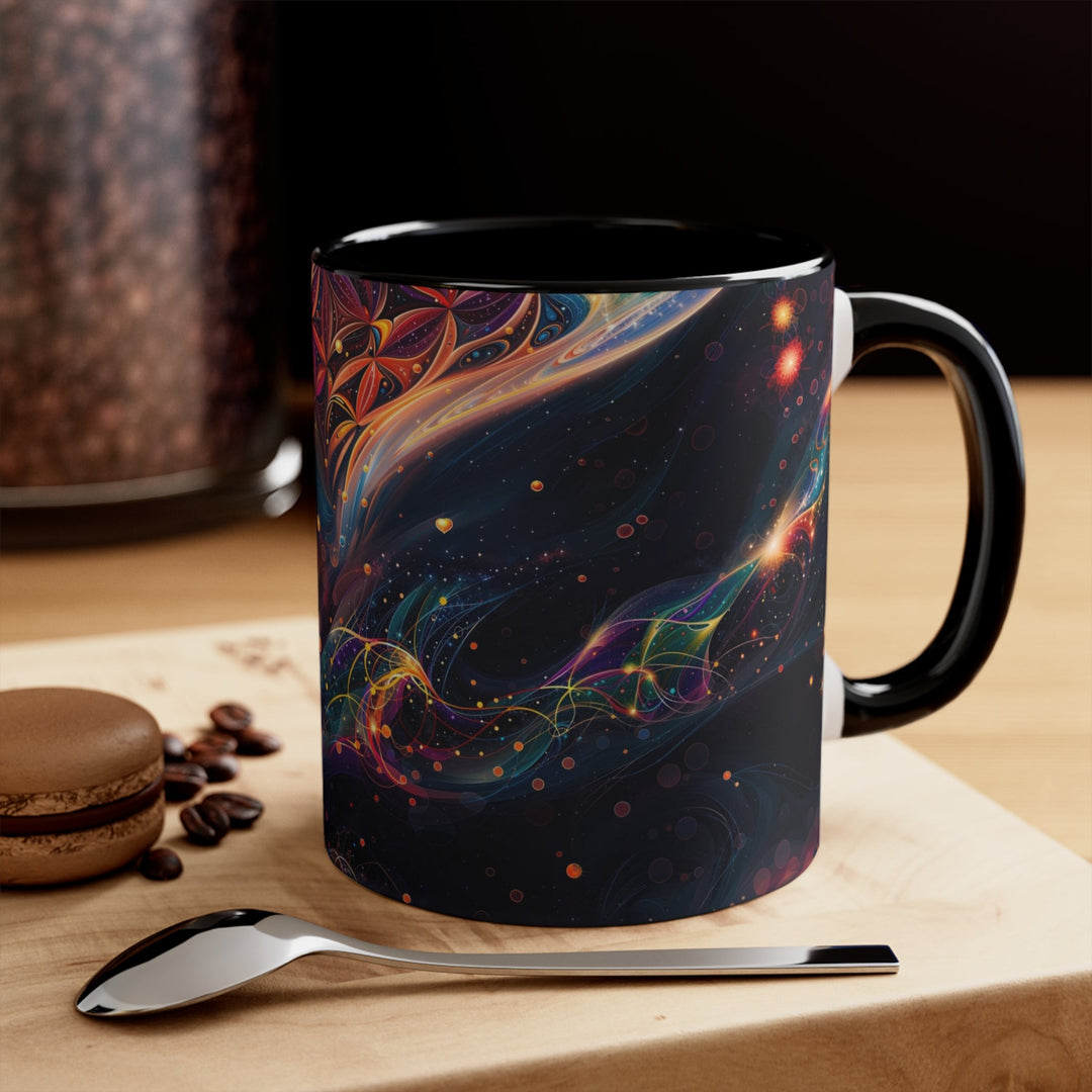 Cosmic Floral Whirls - Accent Coffee Mug - Mug - g(0D·IO) - Pink - 11oz -