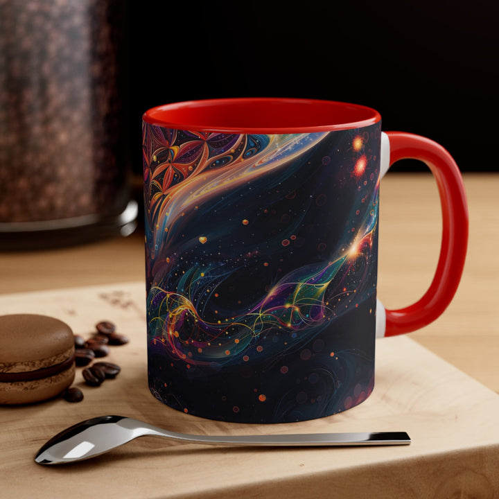 Cosmic Floral Whirls - Accent Coffee Mug - Mug - g(0D·IO) - Pink - 11oz -