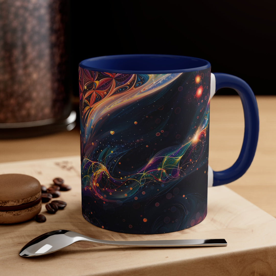 Cosmic Floral Whirls - Accent Coffee Mug - Mug - g(0D·IO) - Pink - 11oz -