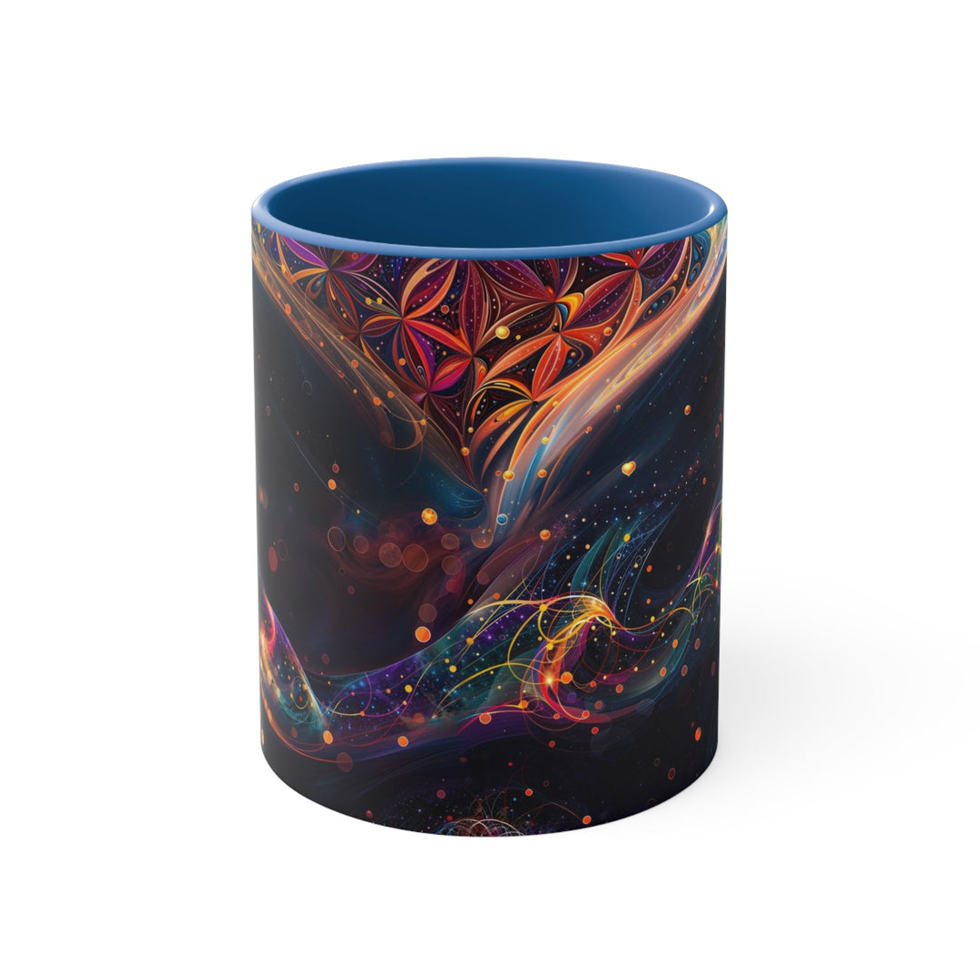 Cosmic Floral Whirls - Accent Coffee Mug - Mug - g(0D·IO) - Blue - 11oz -