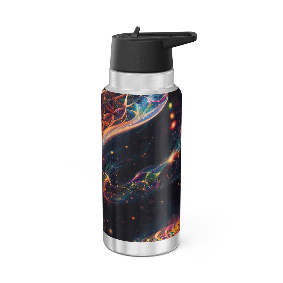 Cosmic Floral Whirls - Gator Tumbler 32oz - Mug - g(0D·IO) - Silver - 32oz -