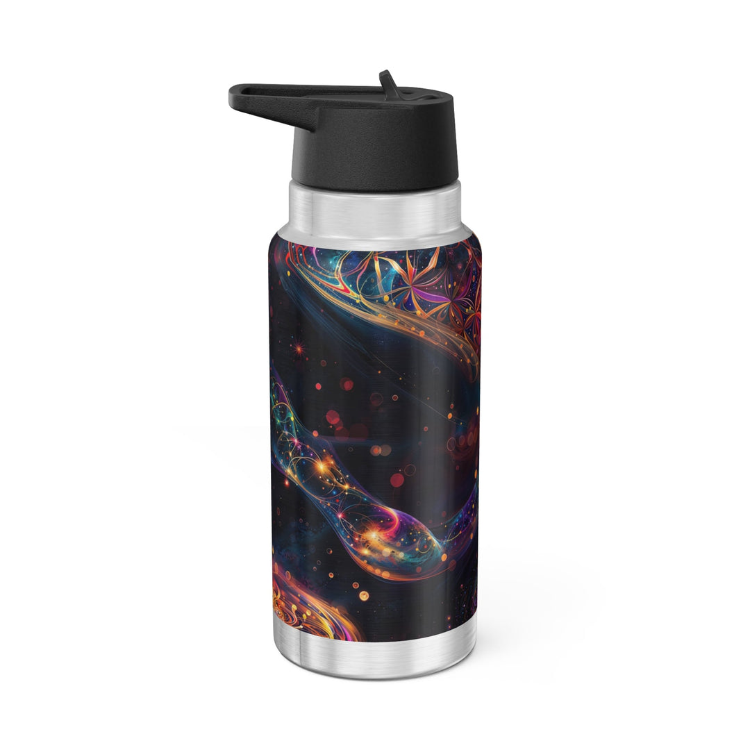 Cosmic Floral Whirls - Gator Tumbler 32oz - Mug - g(0D·IO) - Silver - 32oz -