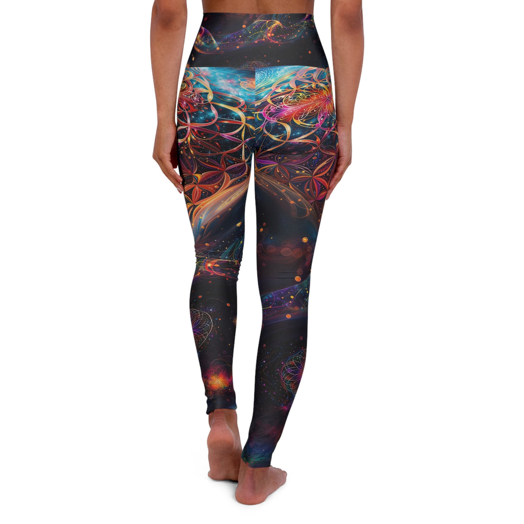 Cosmic Floral Whirls - High Waisted AOP Yoga Leggings - All Over Prints - g(0D·IO) - XS - -