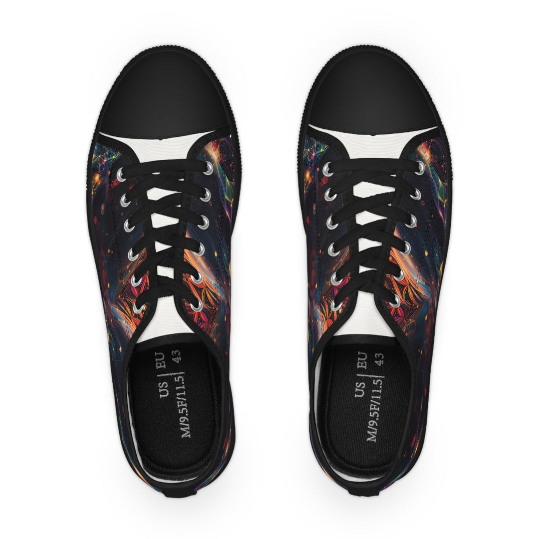 Cosmic Floral Whirls - Men's Lowtop Sneakers - Shoes - g(0D·IO) - US 5 - Black sole -