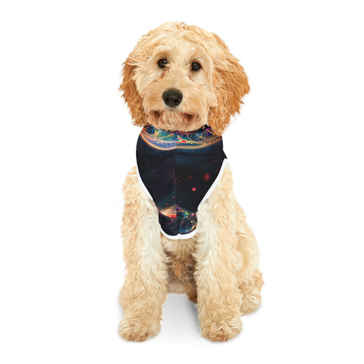 Cosmic Floral Whirls - Pet Hoodie - Pets - g(0D·IO) - XXS - Black Rib -