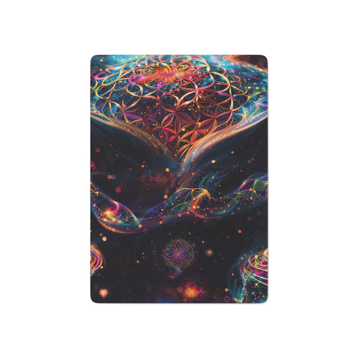 Cosmic Floral Whirls - Poker Cards - Paper products - g(0D·IO) - 2.47" x 3.47" - White - Semi Glossy