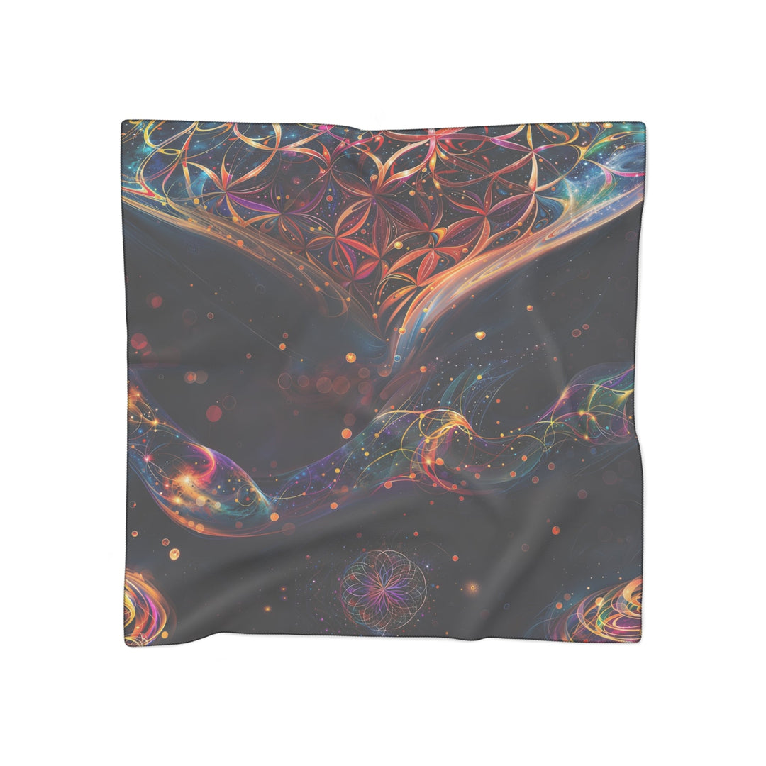 Cosmic Floral Whirls - Poly Scarf - Accessories - g(0D·IO) - Poly chiffon - 50" × 50" -