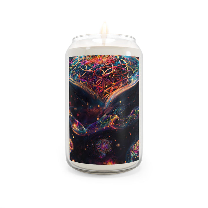 Cosmic Floral Whirls - Scented Candle - Home Decor - g(0D·IO) - Comfort Spice - 13.75oz -
