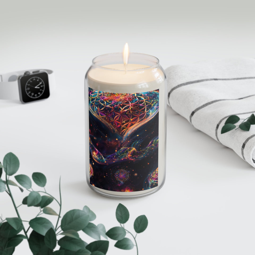 Cosmic Floral Whirls - Scented Candle - Home Decor - g(0D·IO) - Vanilla Bean - 13.75oz -