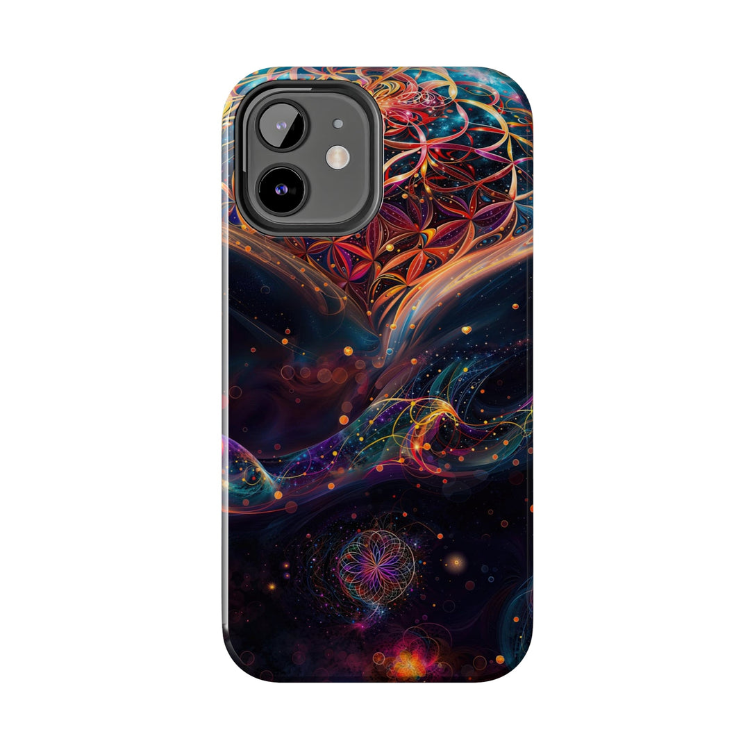 Cosmic Floral Whirls - Tough Phone Case - Phone Case - g(0D·IO) - iPhone 13 Mini - -