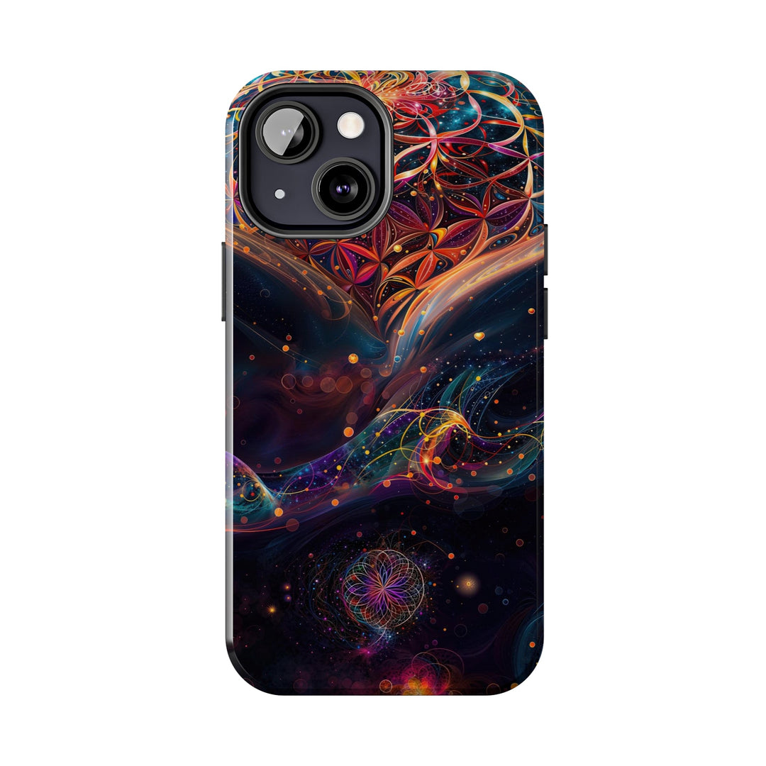 Cosmic Floral Whirls - Tough Phone Case - Phone Case - g(0D·IO) - iPhone 13 Mini - -