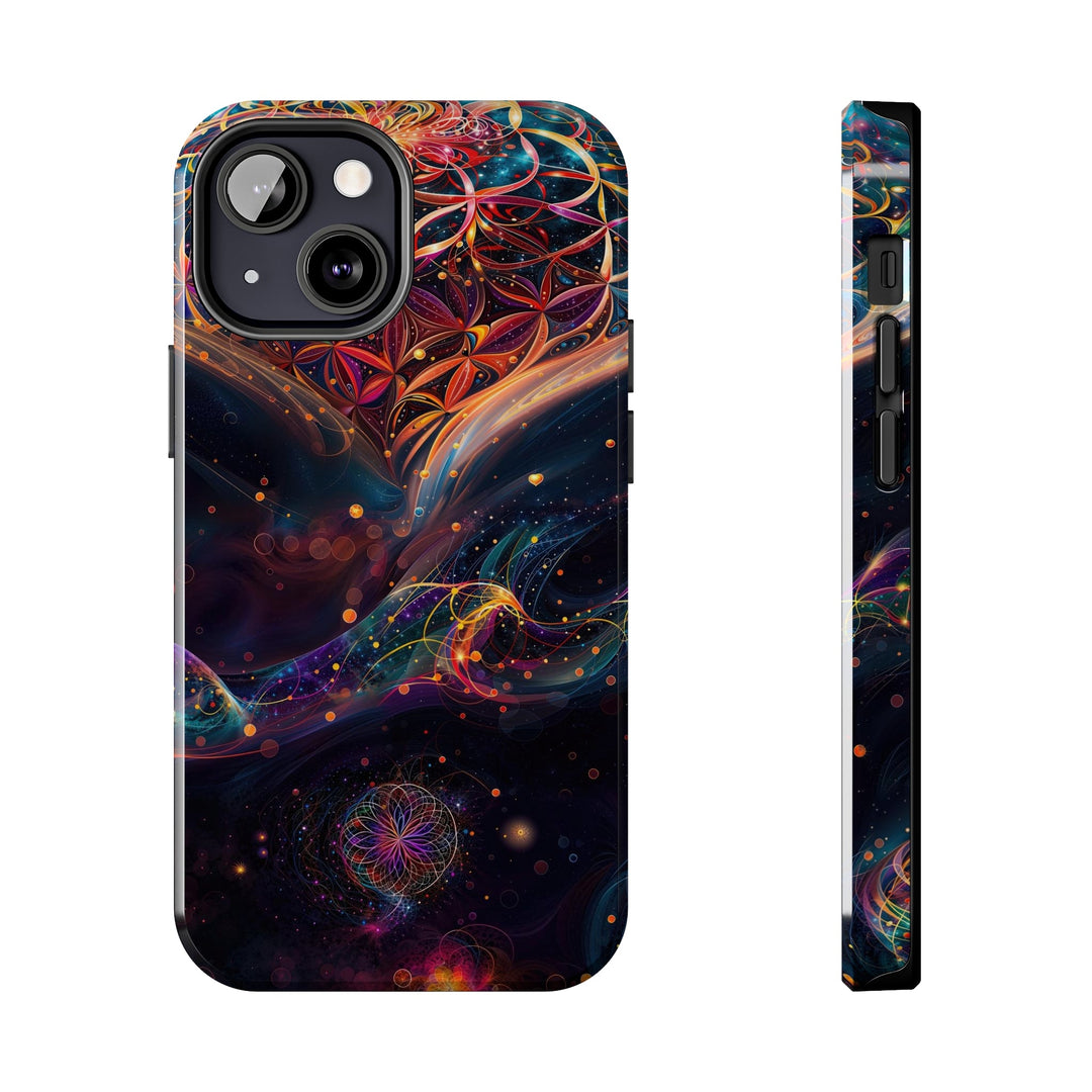 Cosmic Floral Whirls - Tough Phone Case - Phone Case - g(0D·IO) - iPhone 13 Mini - -