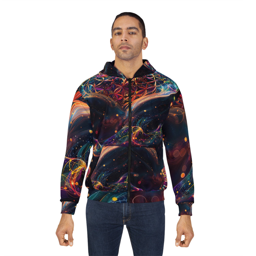 Cosmic Floral Whirls - Unisex Zip Hoodie - All Over Prints - g(0D·IO) - XS - -