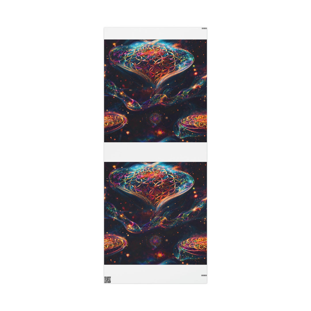 Cosmic Floral Whirls - Wrapping Paper - Home Decor - g(0D·IO) - 30'' x 72'' - Matte -