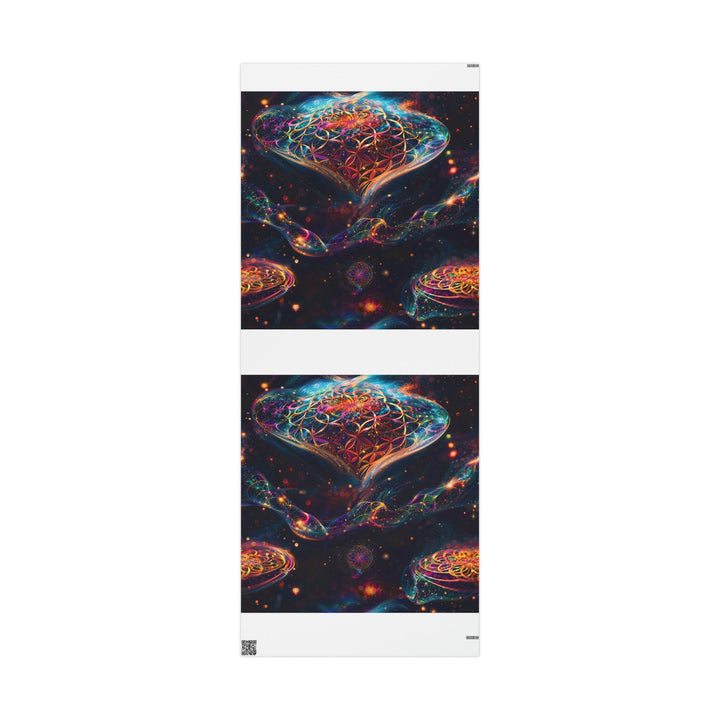 Cosmic Floral Whirls - Wrapping Paper - Home Decor - g(0D·IO) - 30'' x 72'' - Matte -