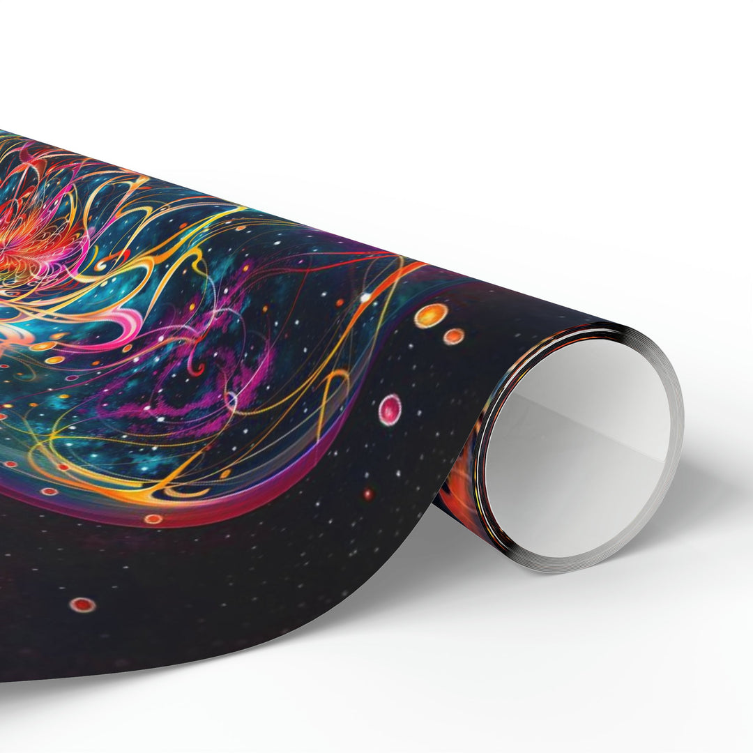 Cosmic Floral Whirls - Wrapping Paper - Home Decor - g(0D·IO) - 30'' x 72'' - Matte -