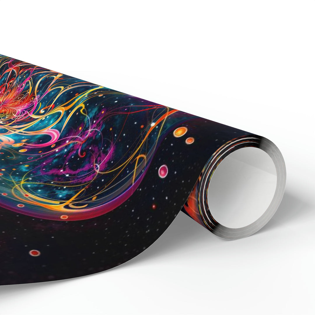 Cosmic Floral Whirls - Wrapping Paper - Home Decor - g(0D·IO) - 30'' x 72'' - Matte -