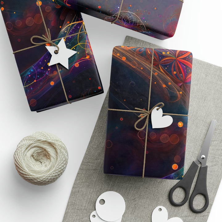 Cosmic Floral Whirls - Wrapping Paper - Home Decor - g(0D·IO) - 30'' x 72'' - Matte -