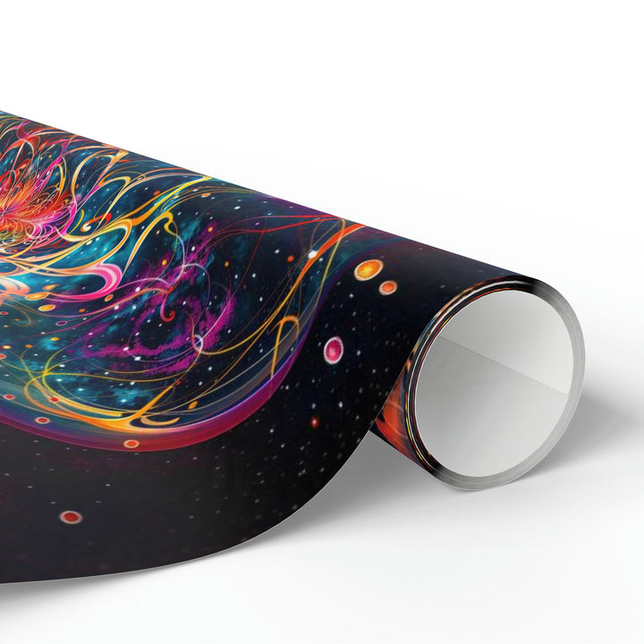 Cosmic Floral Whirls - Wrapping Paper - Home Decor - g(0D·IO) - 30'' x 72'' - Matte -