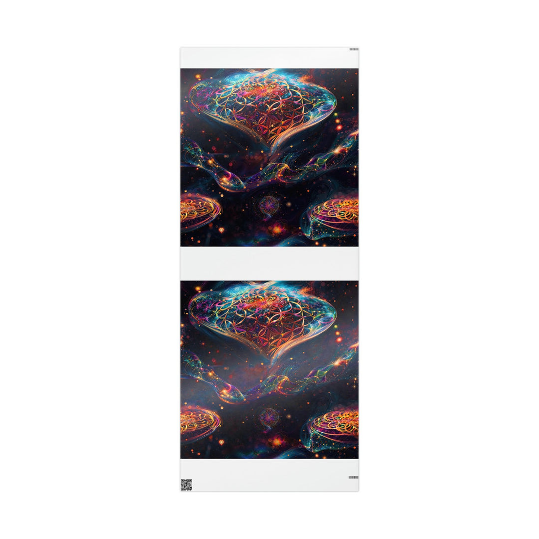 Cosmic Floral Whirls - Wrapping Paper - Home Decor - g(0D·IO) - 30'' x 72'' - Glossy -