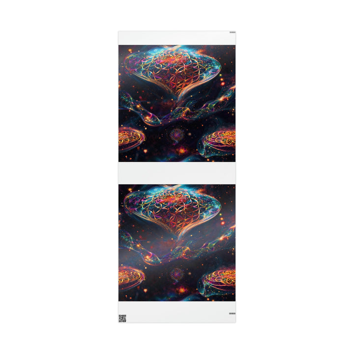 Cosmic Floral Whirls - Wrapping Paper - Home Decor - g(0D·IO) - 30'' x 72'' - Glossy -