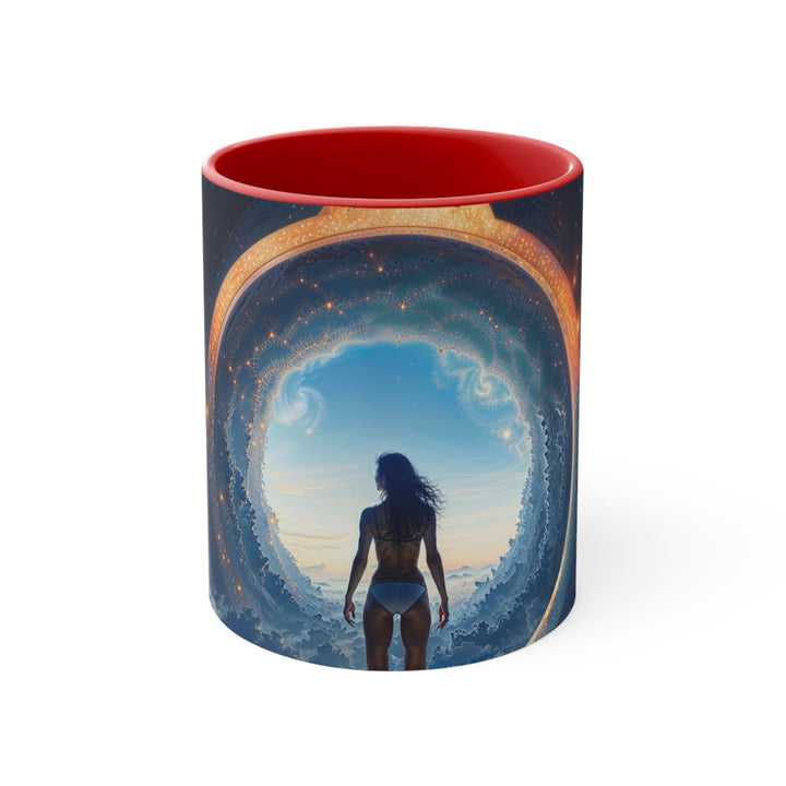 Cosmic Gateway Odyssey - Accent Coffee Mug - Mug - g(0D·IO) - Red - 11oz -