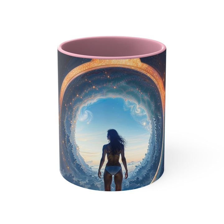 Cosmic Gateway Odyssey - Accent Coffee Mug - Mug - g(0D·IO) - Pink - 11oz -