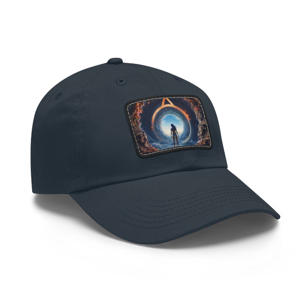 Cosmic Gateway Odyssey - Dad Hat - Hats - g(0D·IO) - White / Black patch - Rectangle - One size