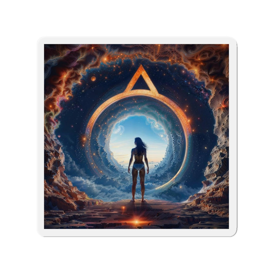 Cosmic Gateway Odyssey - Die-cut Magnet - Home Decor - g(0D·IO) - 4" x 4" - Die-Cut - 1 pc