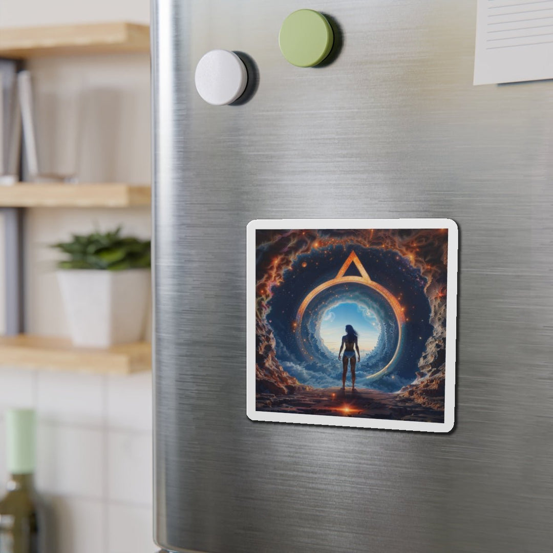 Cosmic Gateway Odyssey - Die-cut Magnet - Home Decor - g(0D·IO) - 6 × 6" - Die-Cut - 1 pc