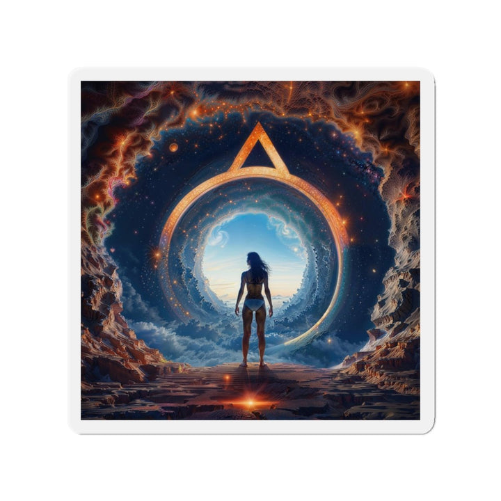 Cosmic Gateway Odyssey - Die-cut Magnet - Home Decor - g(0D·IO) - 6 × 6" - Die-Cut - 1 pc