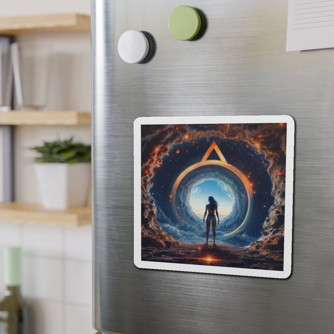 Cosmic Gateway Odyssey - Die-cut Magnet - Home Decor - g(0D·IO) - 6 × 6" - Die-Cut - 1 pc