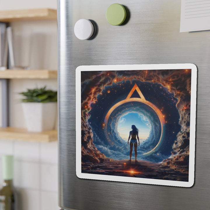 Cosmic Gateway Odyssey - Die-cut Magnet - Home Decor - g(0D·IO) - 6 × 6" - Die-Cut - 1 pc
