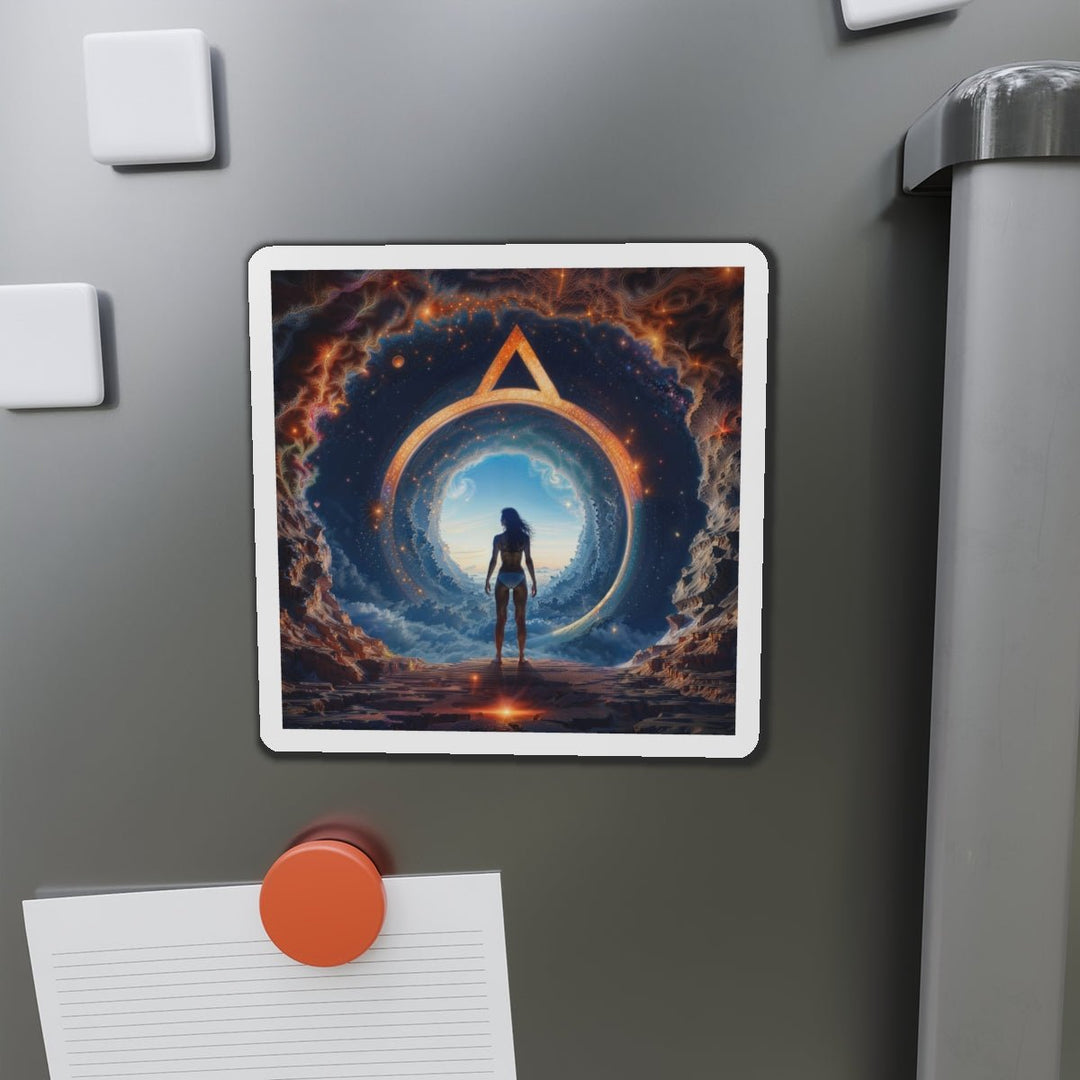 Cosmic Gateway Odyssey - Die-cut Magnet - Home Decor - g(0D·IO) - 6 × 6" - Die-Cut - 1 pc