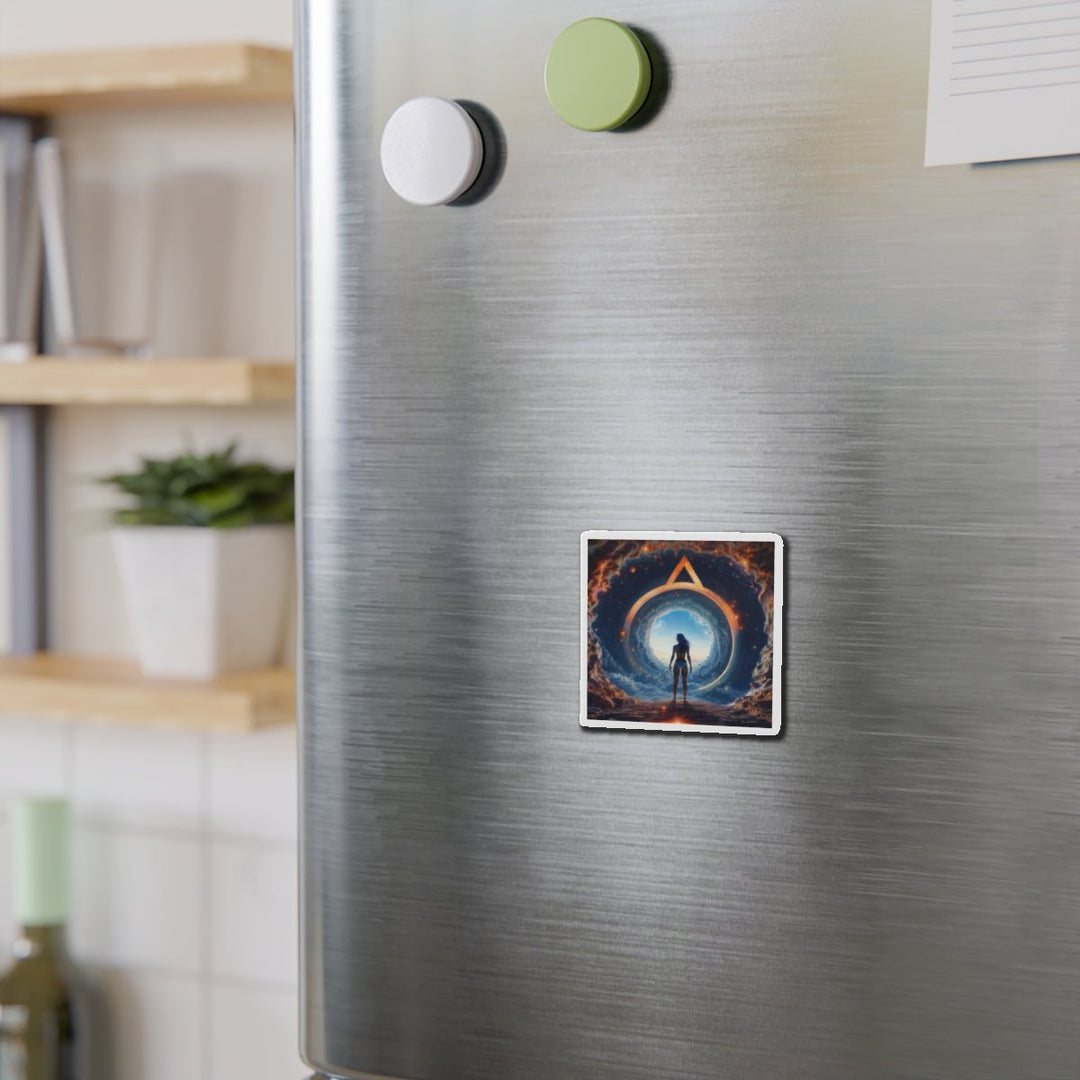 Cosmic Gateway Odyssey - Die-cut Magnet - Home Decor - g(0D·IO) - 6 × 6" - Die-Cut - 1 pc