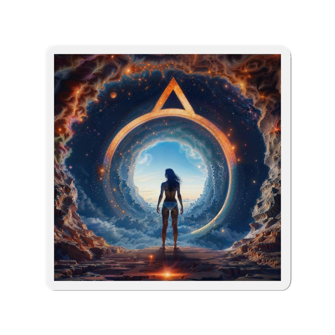 Cosmic Gateway Odyssey - Die-cut Magnet - Home Decor - g(0D·IO) - 3" x 3" - Die-Cut - 1 pc