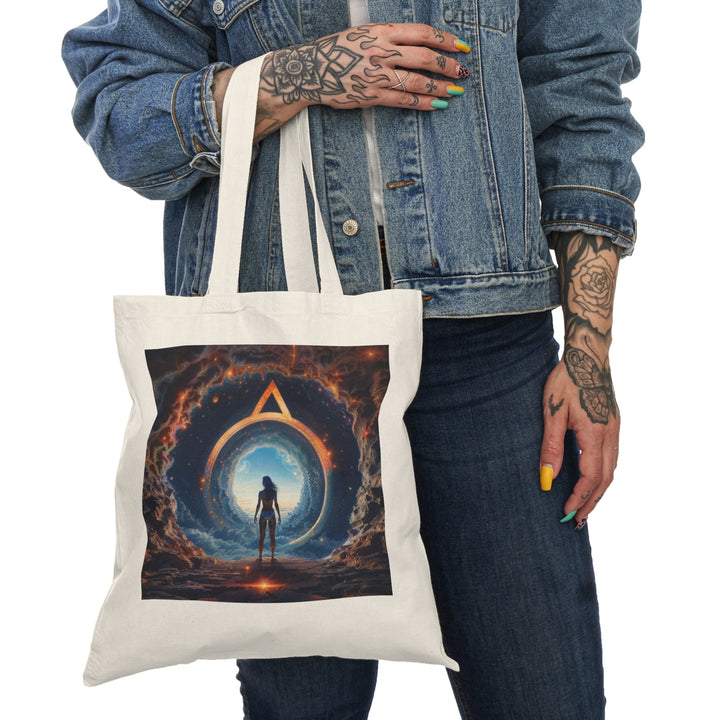 Cosmic Gateway Odyssey - Natural Tote Bag - Bags - g(0D·IO) - 15" x 16" - Natural -