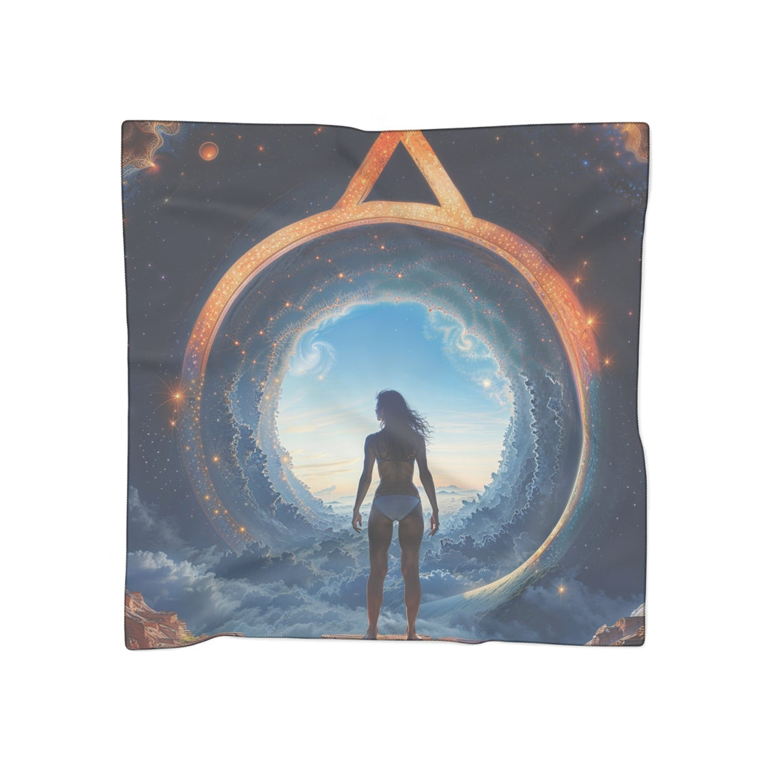 Cosmic Gateway Odyssey - Poly Scarf - Accessories - g(0D·IO) - Poly voile - 25" × 25" -