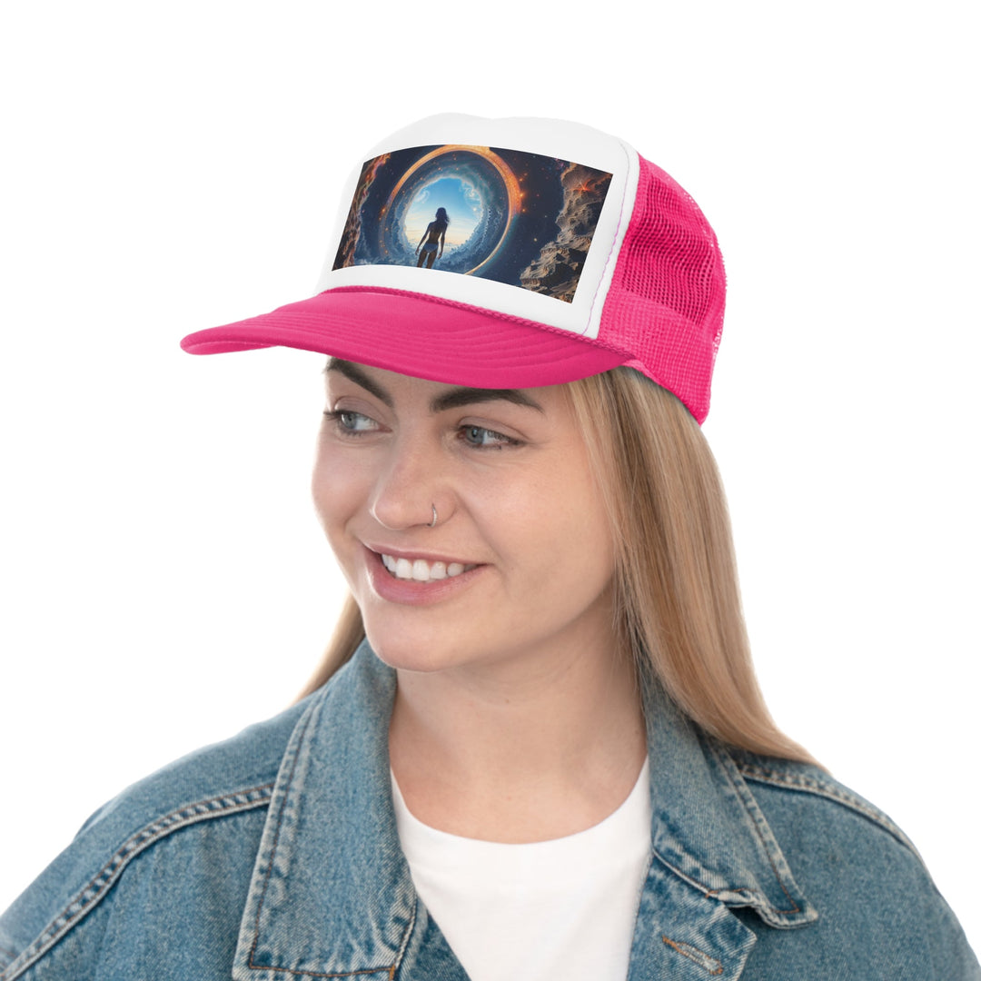 Cosmic Gateway Odyssey - Trucker Hat - Hats - g(0D·IO) - Pink - One size -