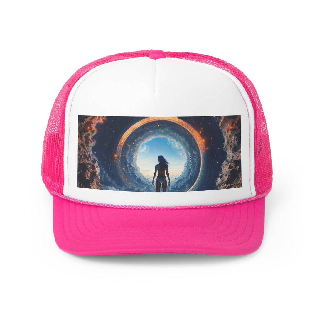 Cosmic Gateway Odyssey - Trucker Hat - Hats - g(0D·IO) - Pink - One size -