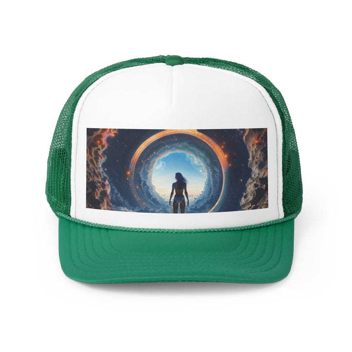 Cosmic Gateway Odyssey - Trucker Hat - Hats - g(0D·IO) - Green - One size -