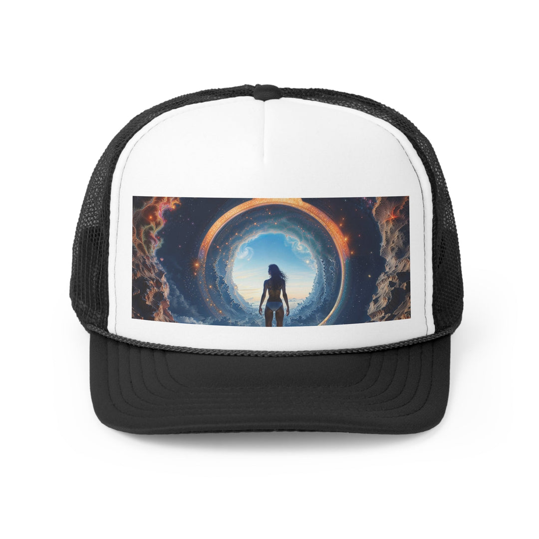 Cosmic Gateway Odyssey - Trucker Hat - Hats - g(0D·IO) - Black - One size -