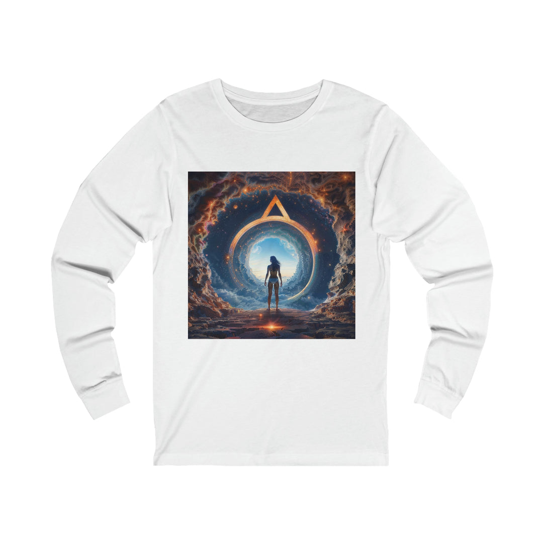 Cosmic Gateway Odyssey - Unisex Jersey Long Sleeve Tee - Long-sleeve - g(0D·IO) - S - White -